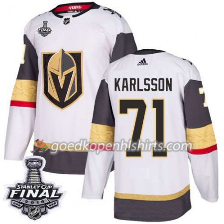 Vegas Golden Knights William Karlsson 71 2018 Stanley Cup Final Patch Adidas Wit Authentic Shirt - Mannen